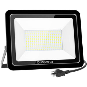 DIMGOGO 200W LED Flood Light, 20000lm 5000K Daylight White with Plug, IP66 Waterproof