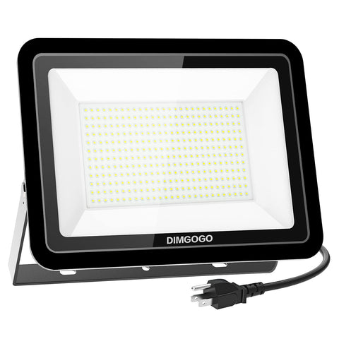 Image of DIMGOGO 300W LED Flood Light, 30000lm 5000K Daylight White with Plug, IP66 Waterproof