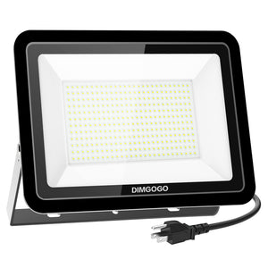 DIMGOGO 300W LED Flood Light, 30000lm 5000K Daylight White with Plug, IP66 Waterproof