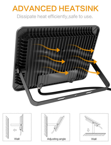 Image of DIMGOGO 400W LED Flood Light, 40000lm 5000K Daylight White with Plug, IP66 Waterproof