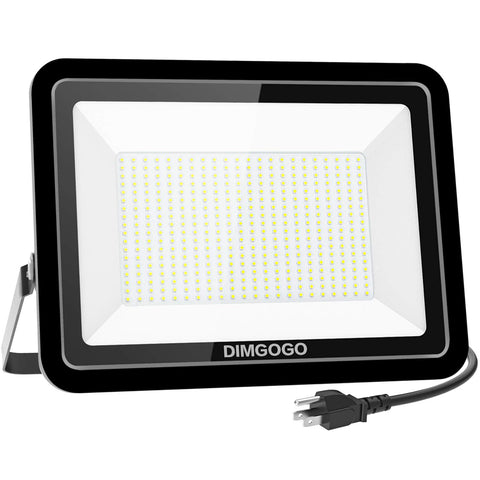 Image of DIMGOGO 400W LED Flood Light, 40000lm 5000K Daylight White with Plug, IP66 Waterproof