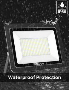 DIMGOGO 200W LED Flood Light, 20000lm 5000K Daylight White with Plug, IP66 Waterproof