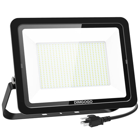 Image of DIMGOGO 500W LED Flood Light, 50000lm 5000K Daylight White with Plug, IP66 Waterproof