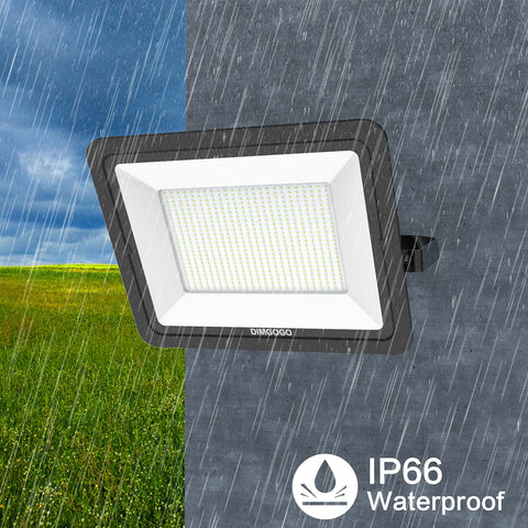 Image of DIMGOGO 500W LED Flood Light, 50000lm 5000K Daylight White with Plug, IP66 Waterproof