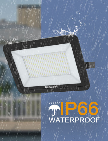 Image of DIMGOGO 400W LED Flood Light, 40000lm 5000K Daylight White with Plug, IP66 Waterproof