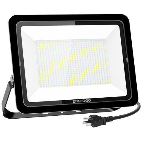 Image of DIMGOGO 600W LED Flood Light, 60000lm 5000K Daylight White with Plug, IP66 Waterproof