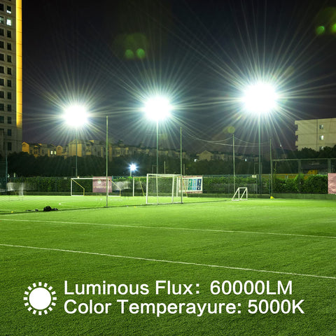 Image of DIMGOGO 600W LED Flood Light, 60000lm 5000K Daylight White with Plug, IP66 Waterproof